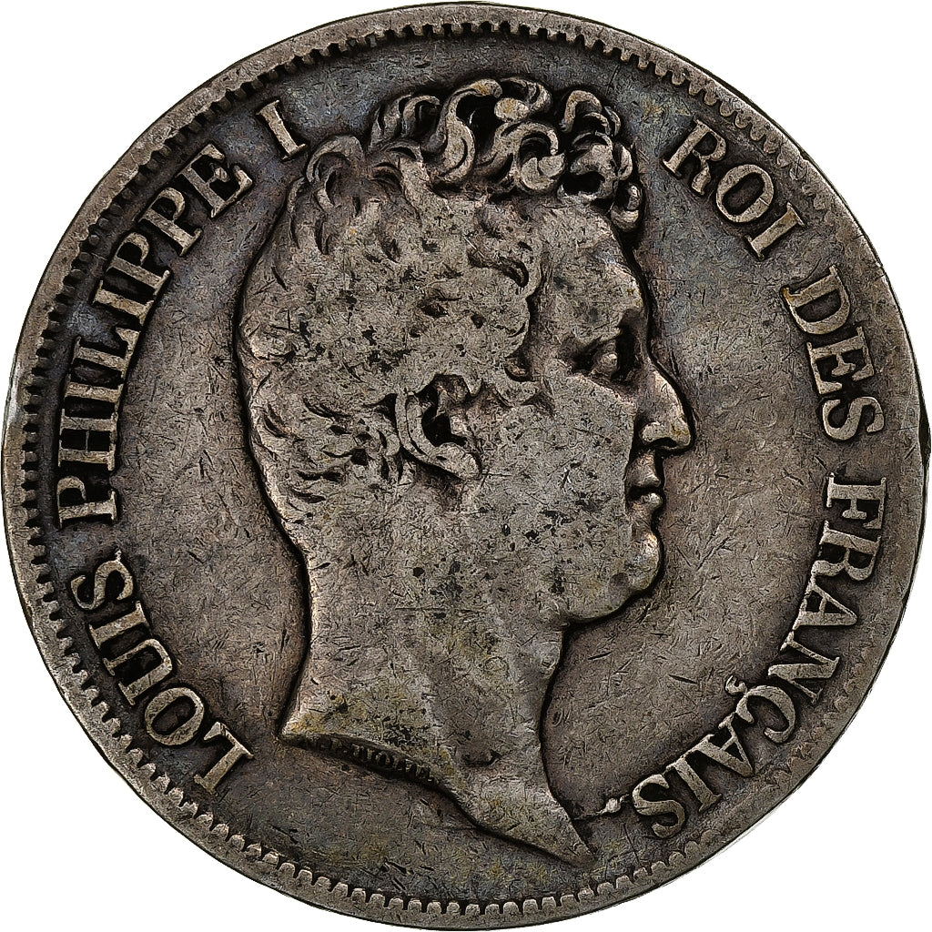 France, Louis-Philippe, 5 Francs, 1831, Rouen, Tranche en creux, Silver