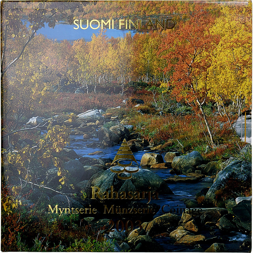 Finlandia, Set 1 ct. - 2 Euro + Token, Gold panning, BU, 2003, Mint of Finland