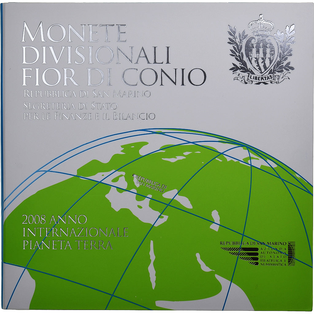 San Marino, Set 1 ct. - 5 Euro, Planet Earth, 2008, Rome, n.v.t., FDC