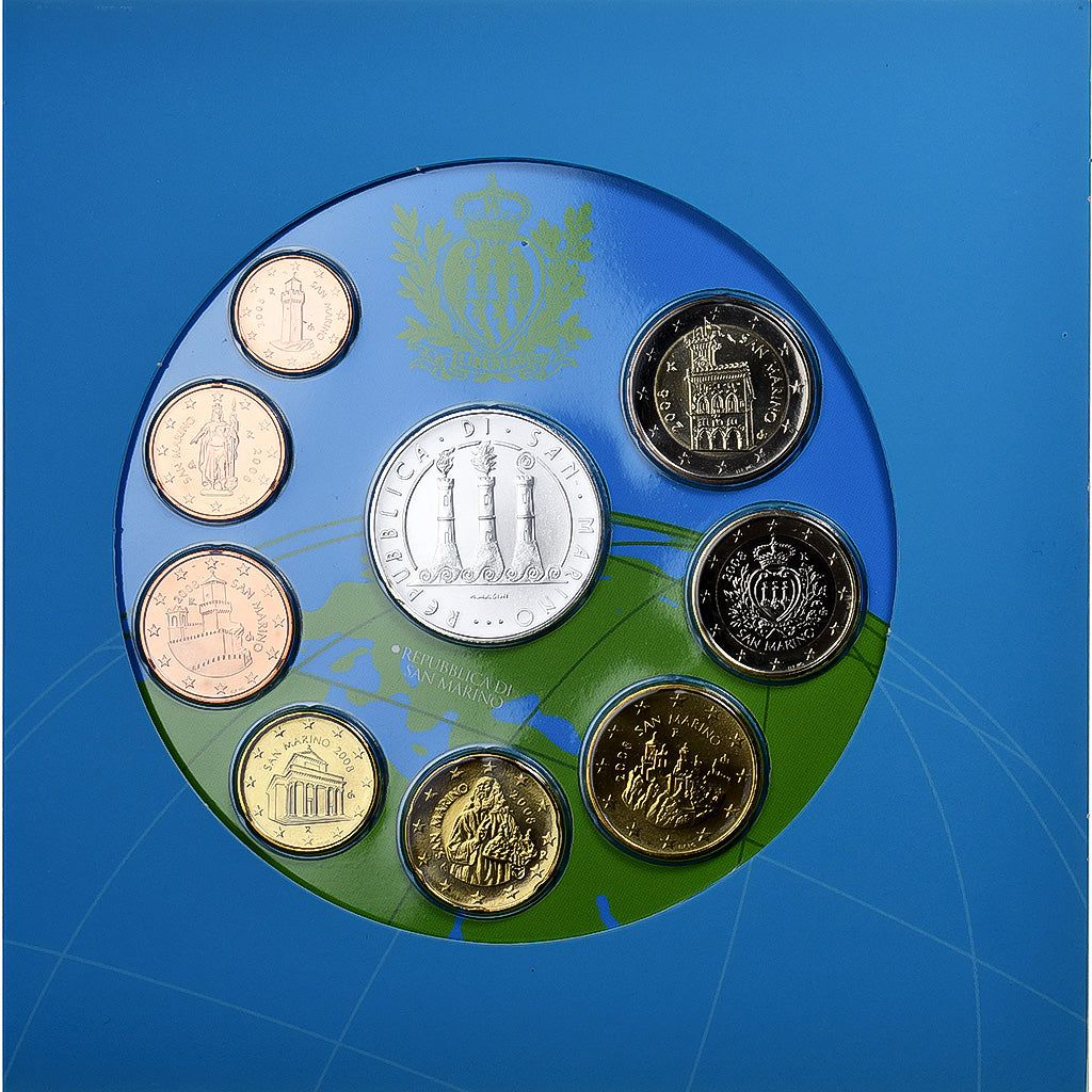 San Marino, Set 1 ct. - 5 Euro, Planet Earth, 2008, Rome, n.v.t., FDC