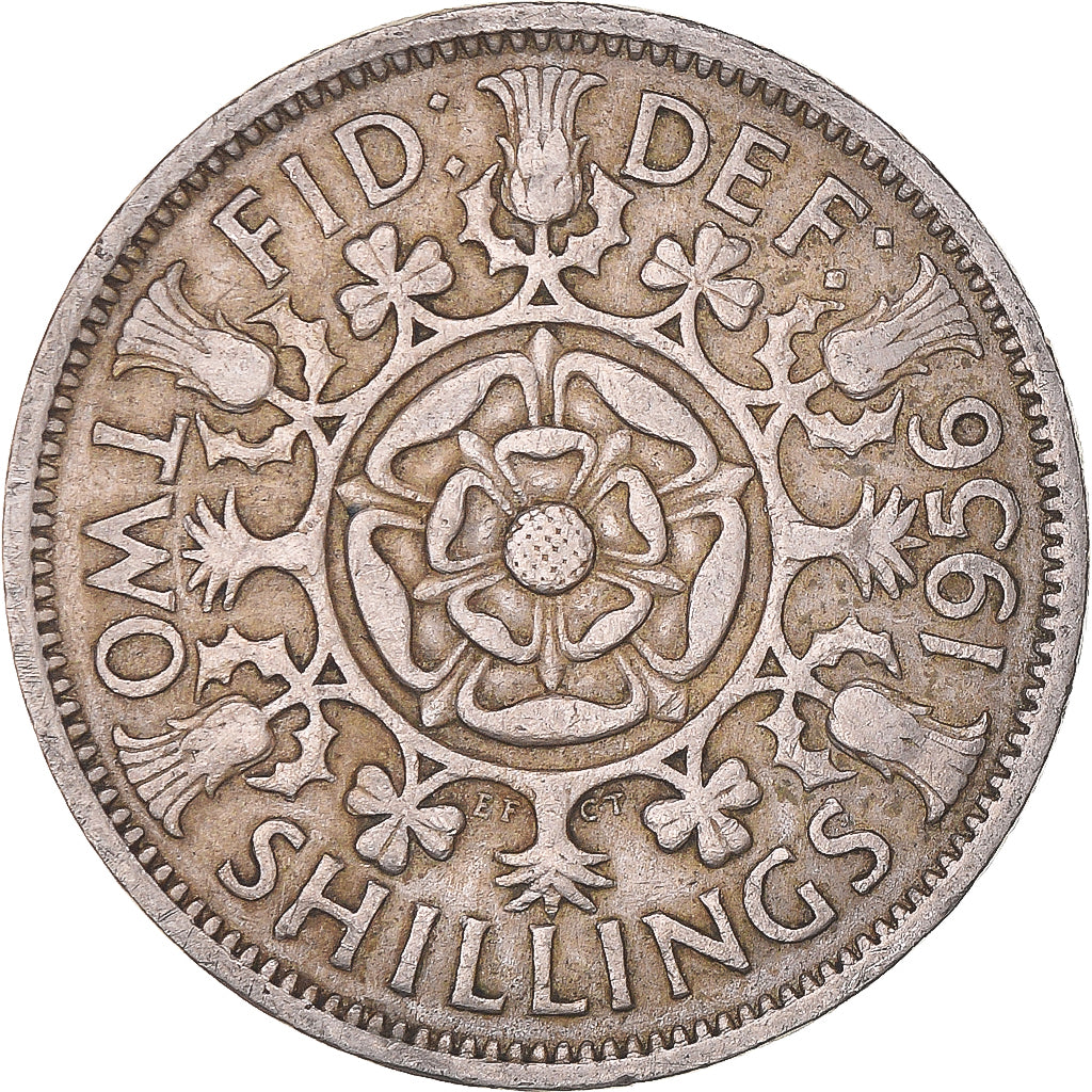 Moneta, Wielka Brytania, Florin, Two Shillings, 1956
