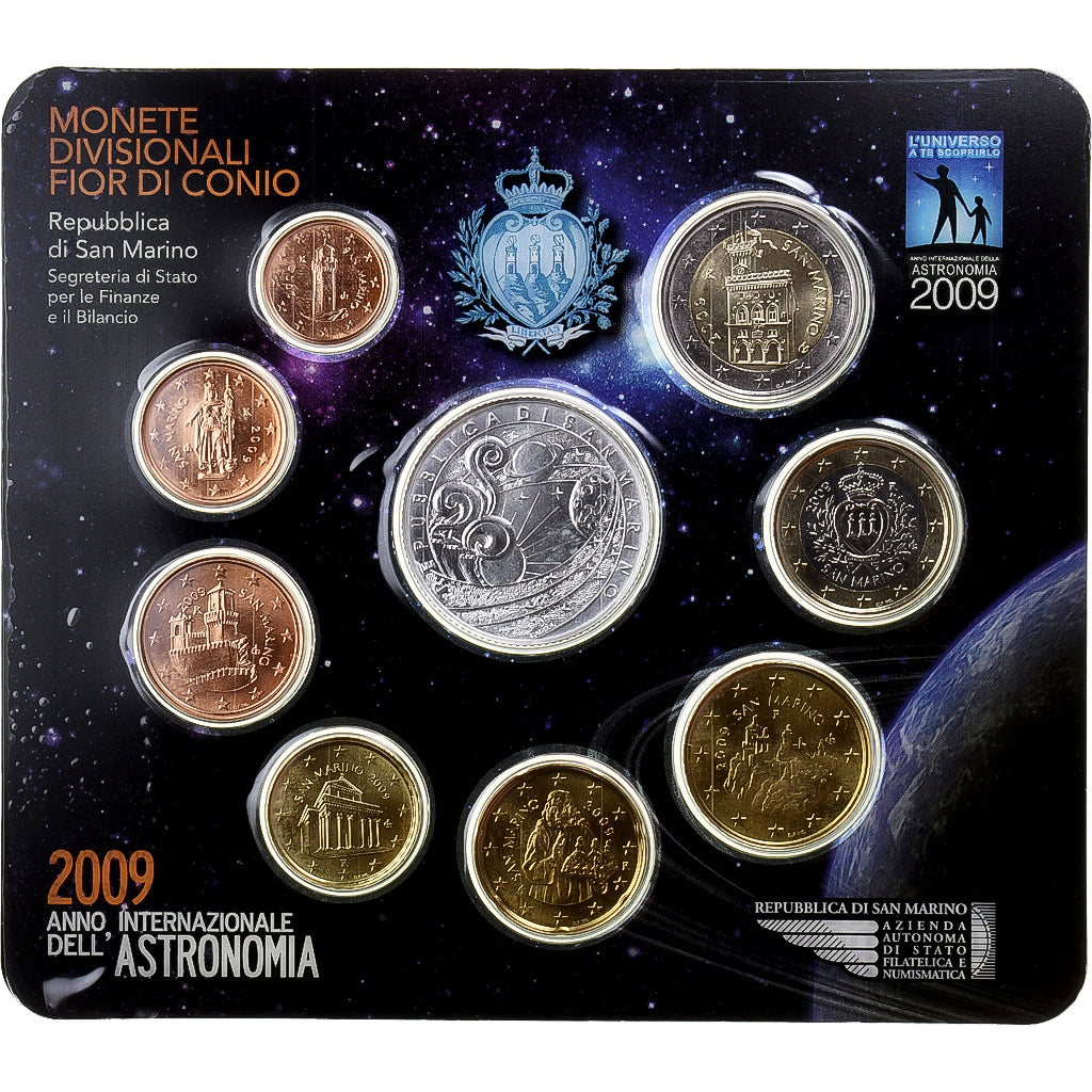 San Marino, Set 1 ct. - 5 Euro, International Year of Astronomy, 2009, Rome