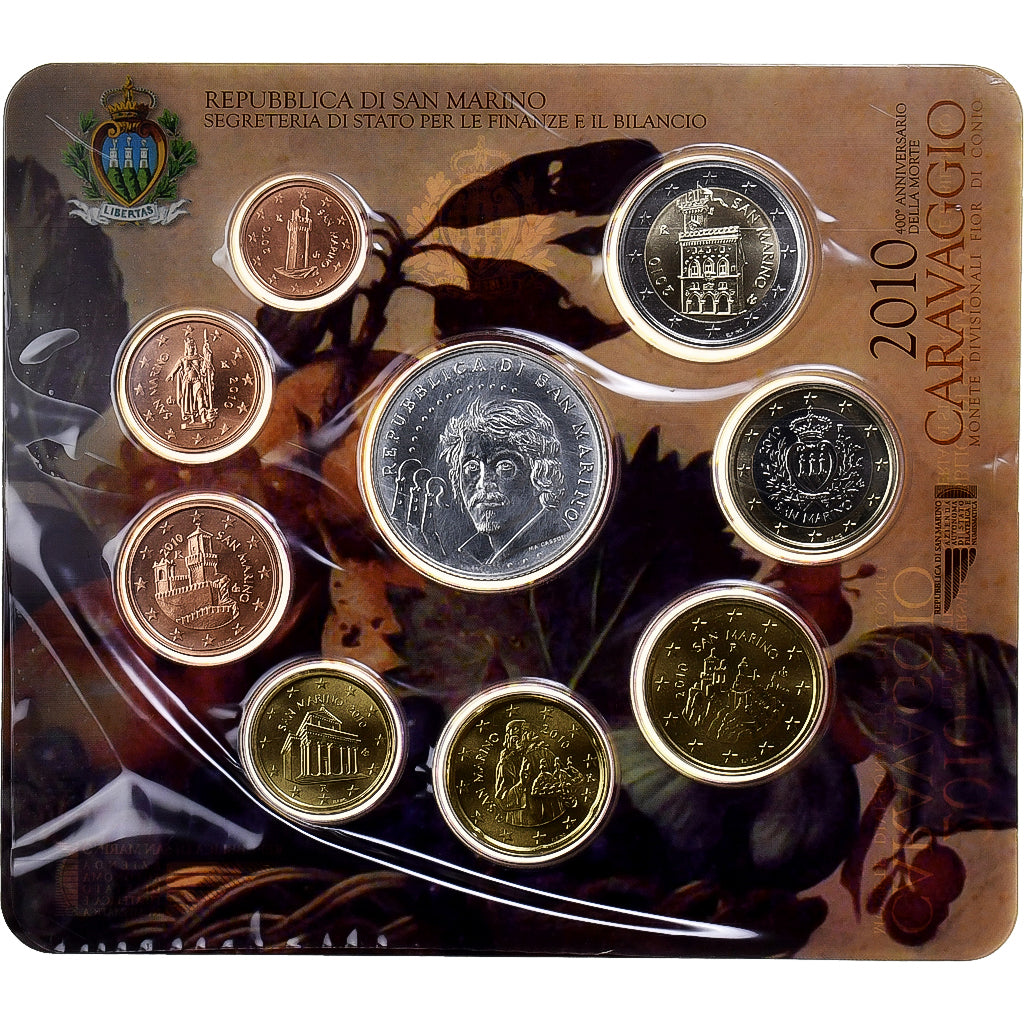 San Marino, Set 1 ct. - 5 Euro, Caravaggio, 2010, Rome, MS(65-70)