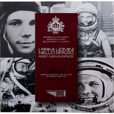 San Marino, Set 1 ct. - 5 Euro, First Men In Space, 2011, Rome, MS(65-70)