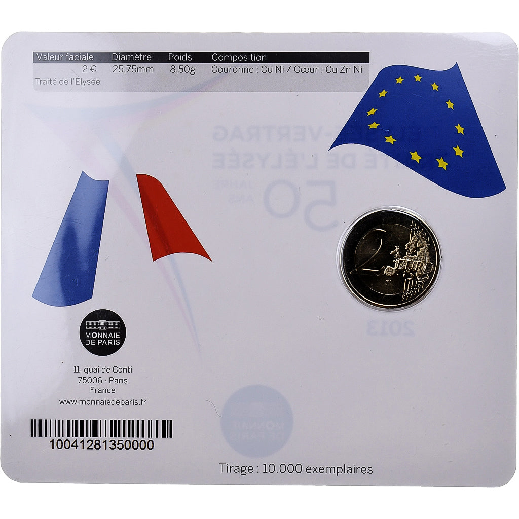 Frankreich, 2 Euro, Élysée Treaty, 2013, MDP, Bimetallic, STGL