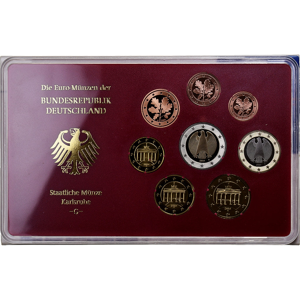 Alemanha, Set 1 ct. - 2 Euro, 2004, Karlsruhe, N/D, MS(65-70)