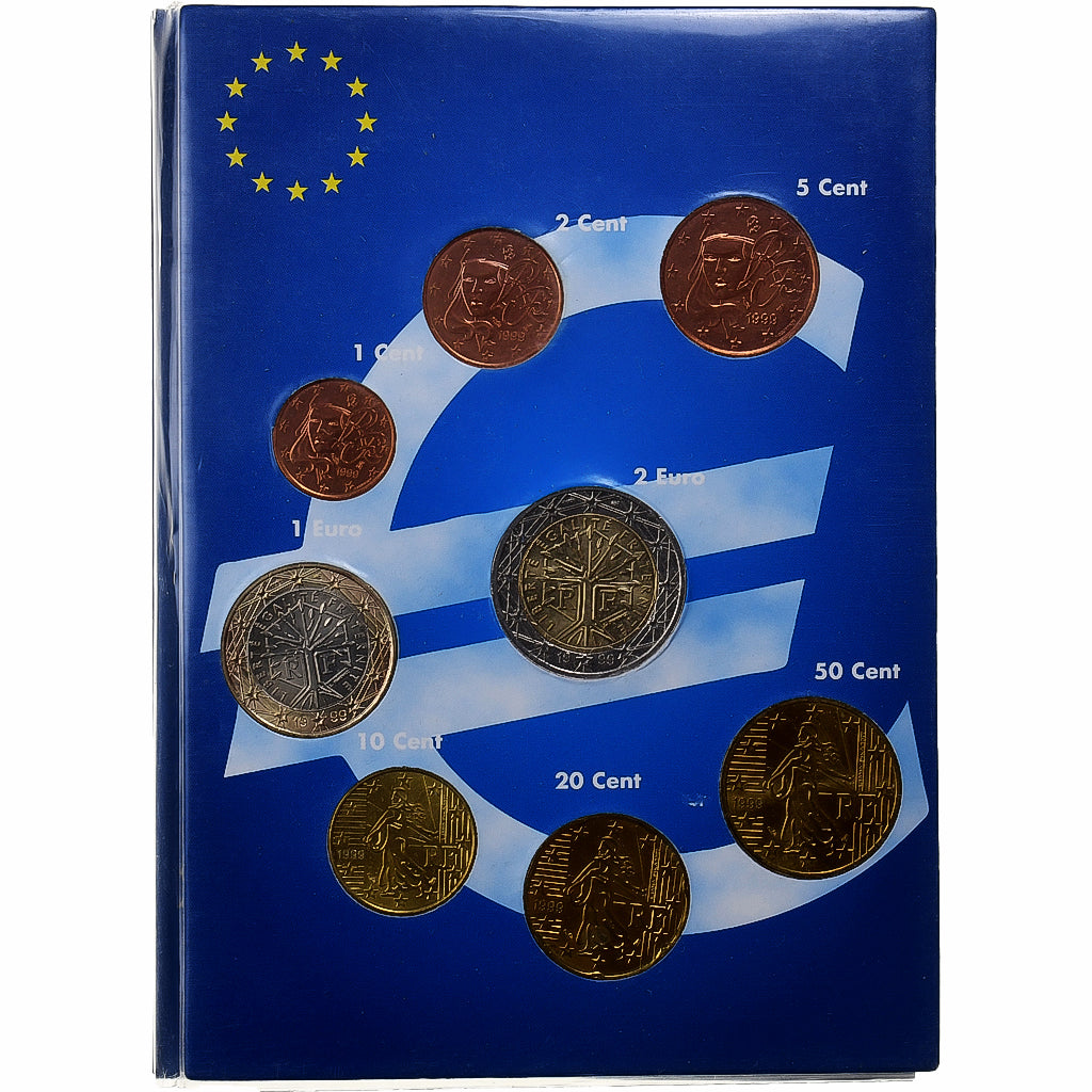 France, Set 1 ct. - 2 Euro, Euro set, 1999, MDP, MS(65-70)
