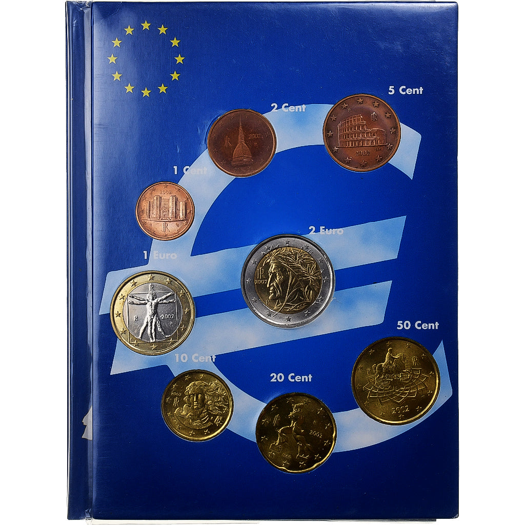Italy, Set 1 ct. - 2 Euro, Euro set, 2002, Rome, MS(65-70)
