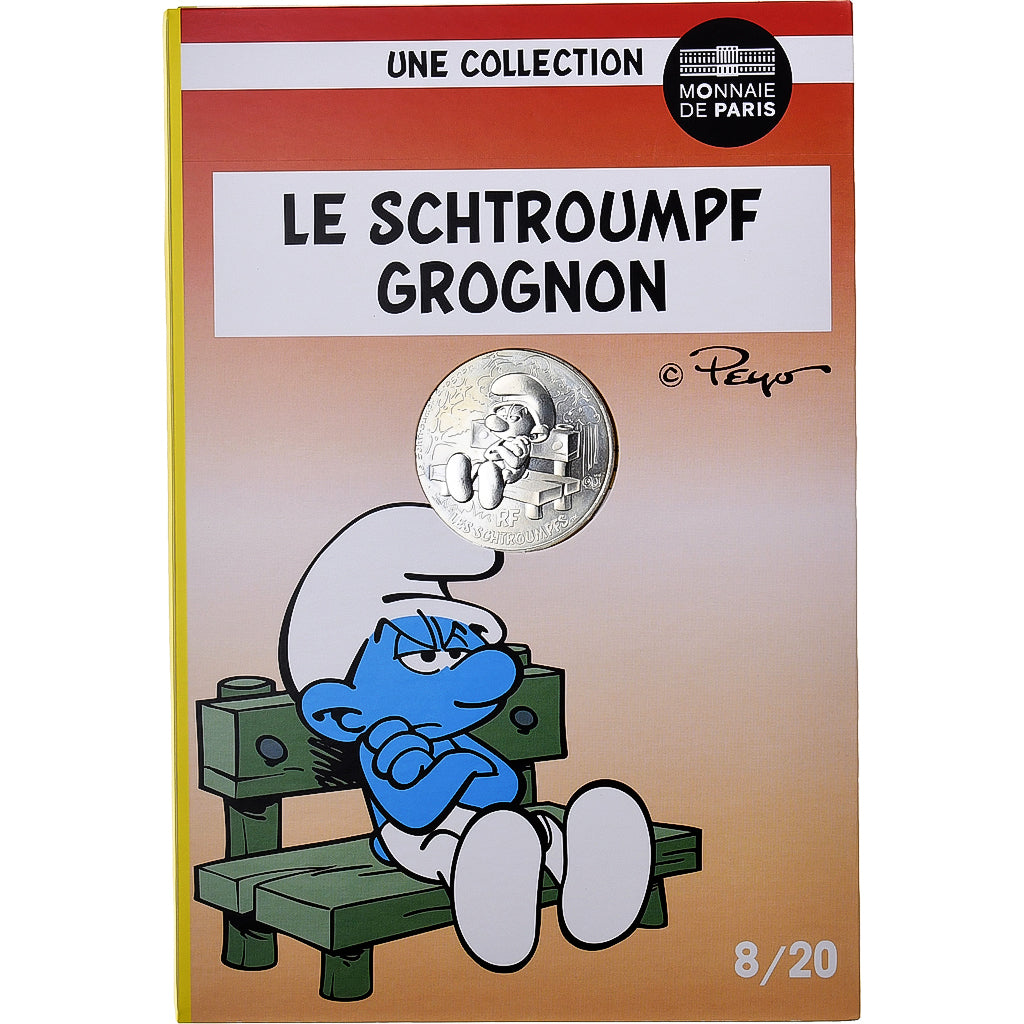 France, 10 Euro, Le Schtroumpf Grognon (8/20), 2020, MDP, Argent, SPL