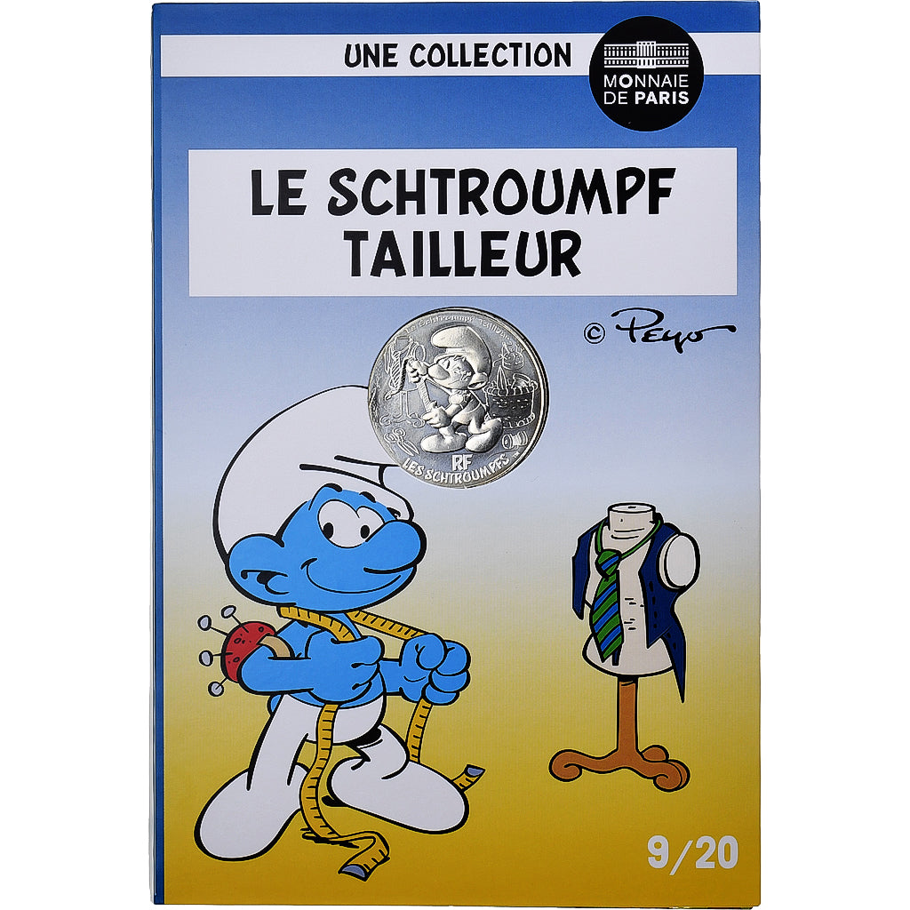 France, 10 Euro, Le Schtroumpf Tailleur (9/20), 2020, MDP, Argent, SPL
