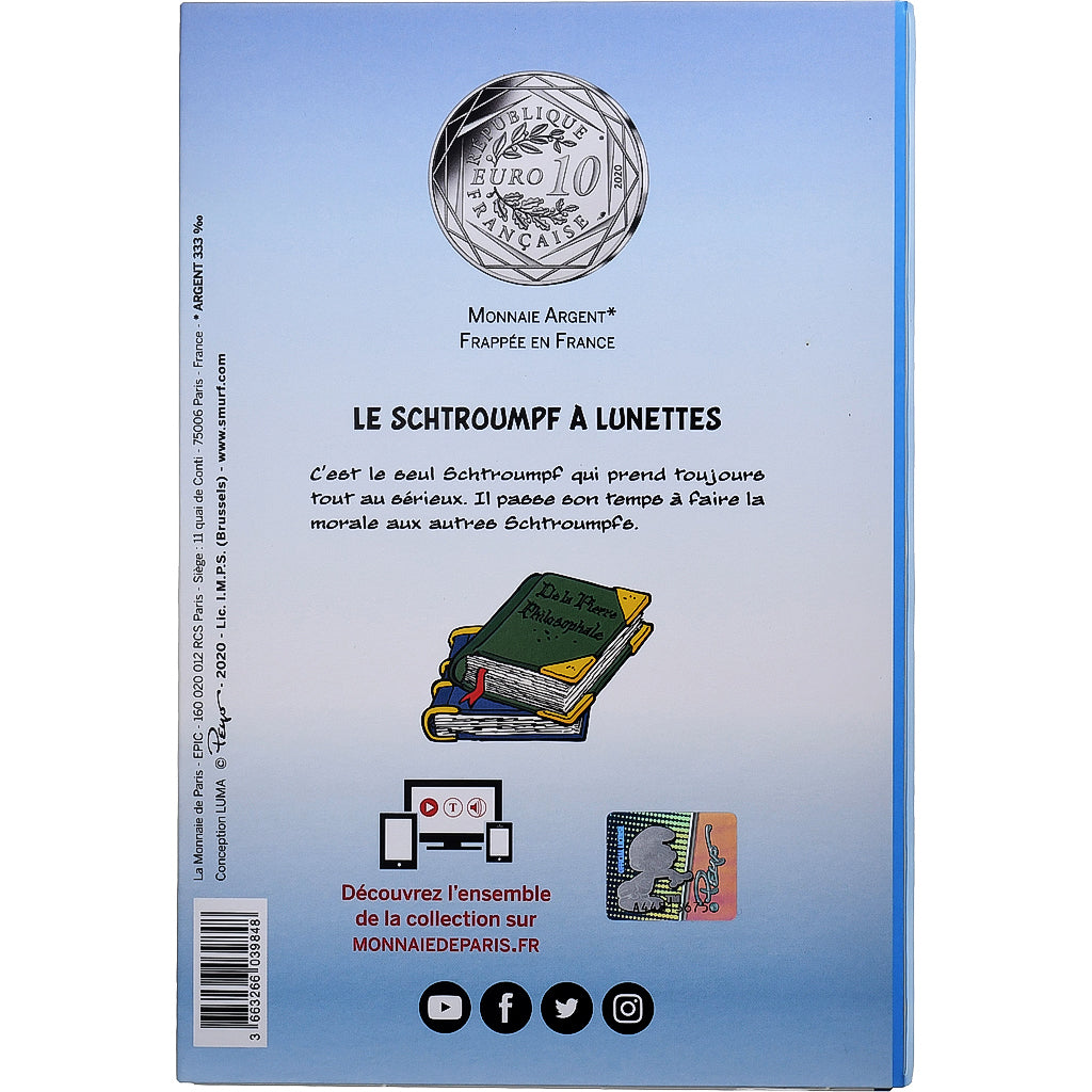 Frankreich, 10 Euro, Le Schtroumpf à Lunettes (2/20), Colorized, 2020, MDP