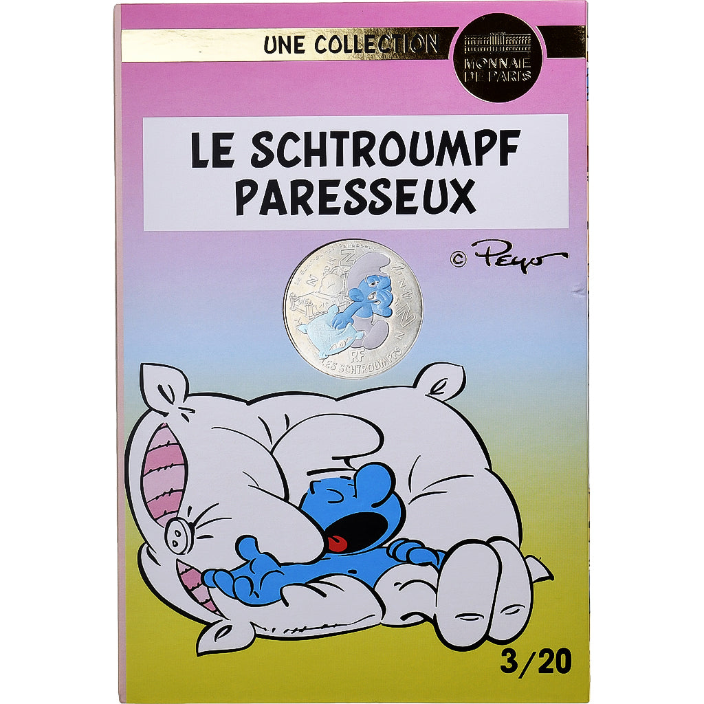 Francia, 10 Euro, Le Schtroumpf Paresseux (3/20), Colorized, 2020, MDP, Argento