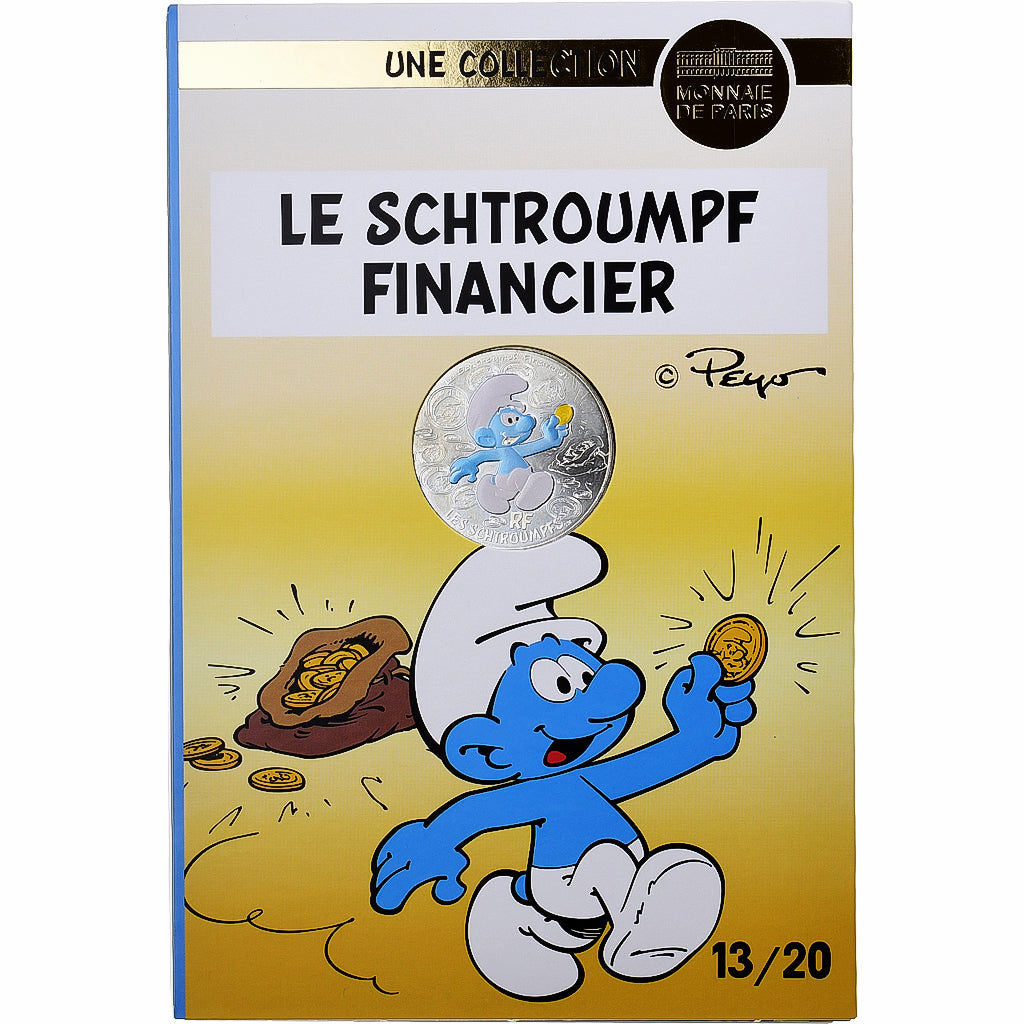 France, 10 Euro, Le Schtroumpf Financier (13/20), Colorisé, 2020, MDP, Argent