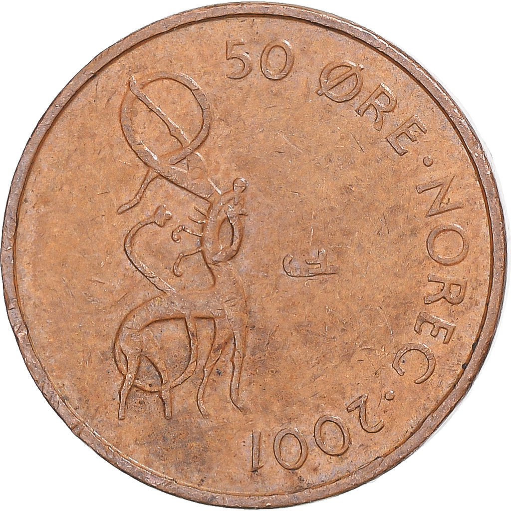 Moeda, Noruega, 50 Öre, 2001