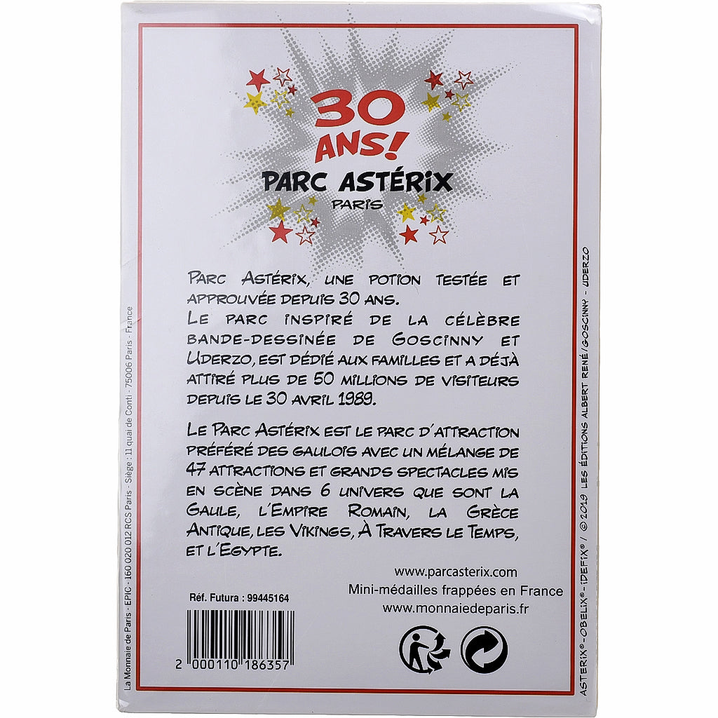 France, 2 Jetons touristiques, 30 ans du Parc Astérix, 2019, Or nordique, FDC