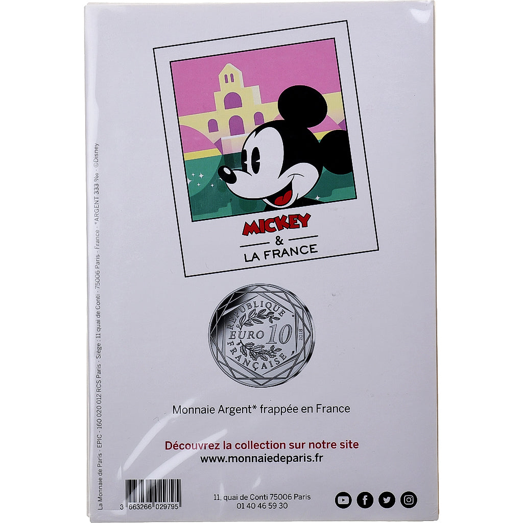 France, 10 Euro, Mickey - Sur le pont d'Avignon, 2018, MDP, Argent, FDC