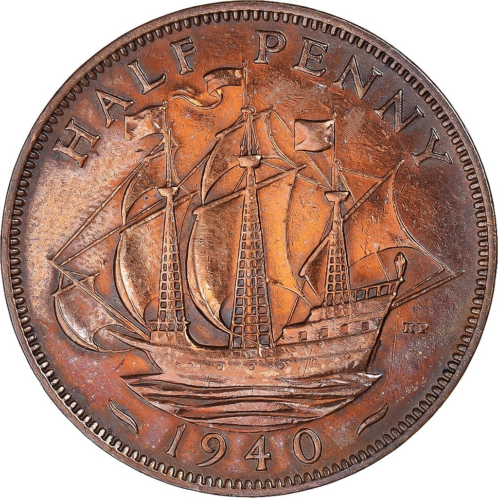 Munten, Groot Bretagne, 1/2 Penny, 1940