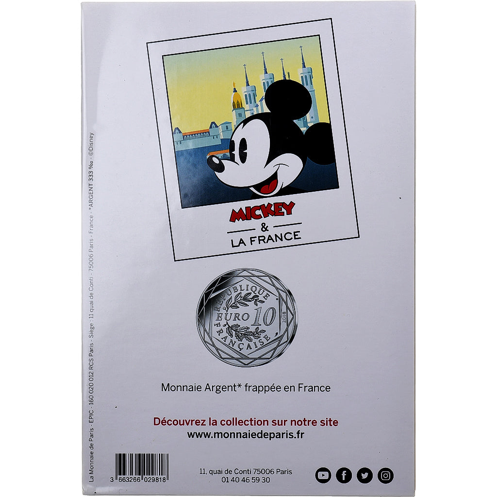 Frankreich, 10 Euro, Mickey Silence on tourne, 2018, MDP, Silber, STGL