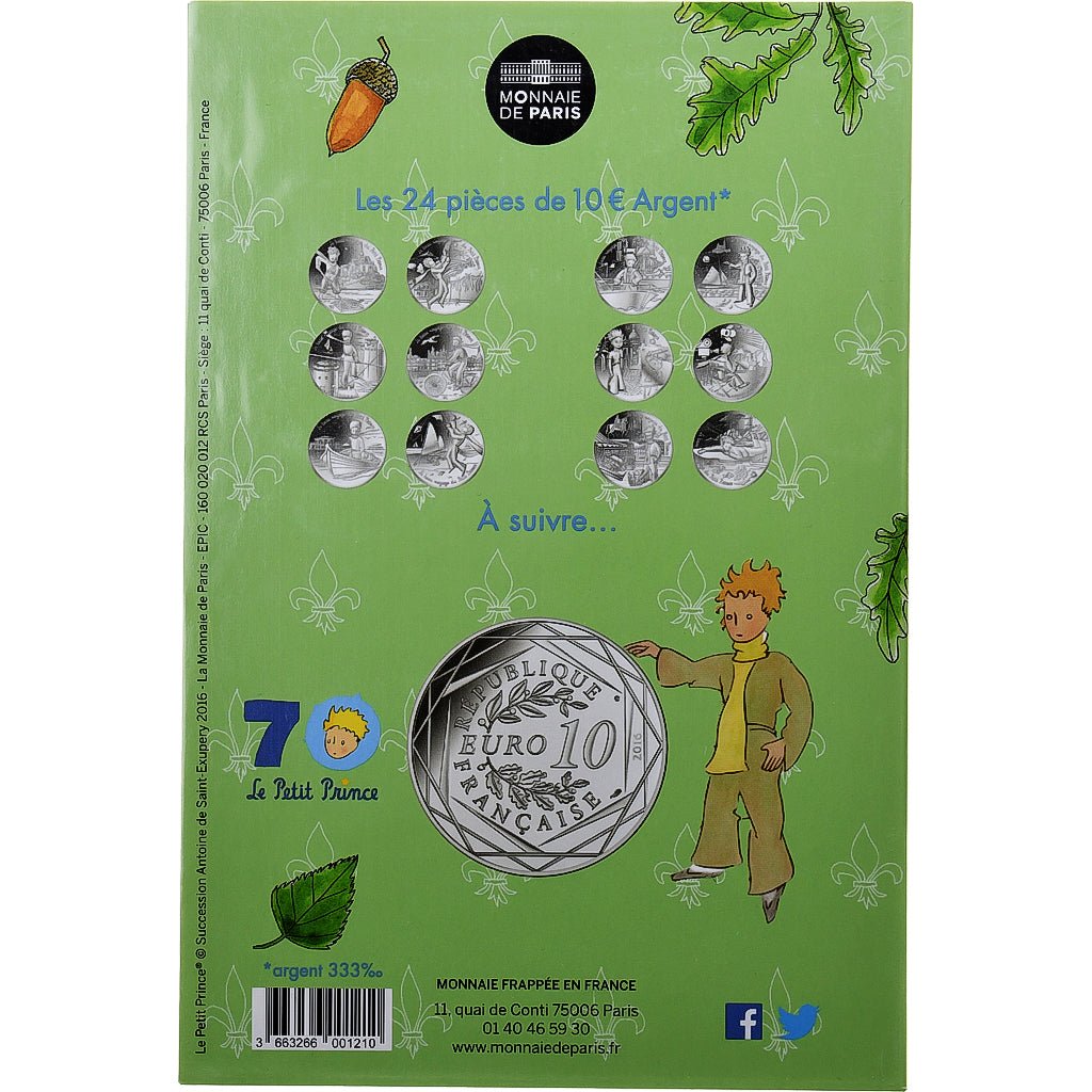 Frankreich, 10 Euro, Le Petit Prince (visite de Chambord), 2016, MDP, Silber