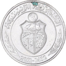 Münze, Tunesien, 1/2 Dinar, 2011