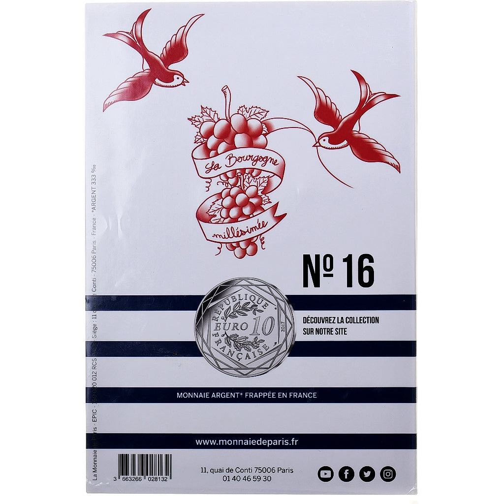 Frankrijk, 10 Euro, Jean-Paul Gaultier (La Bourgogne), 2017, MDP, Zilver, FDC