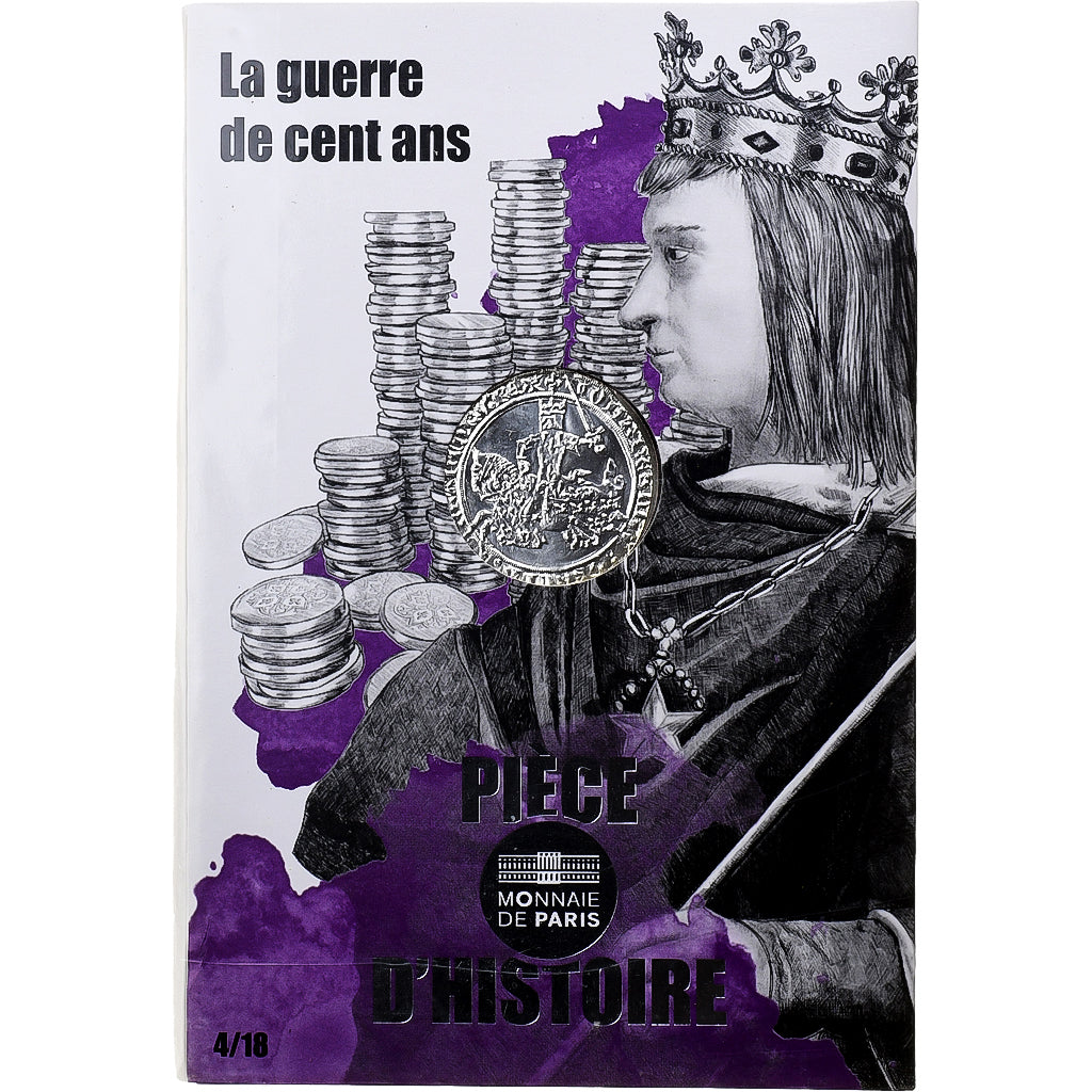France, 10 Euro, Pièce d'Histoire - La guerre de cent ans, 2019, MDP, Silver