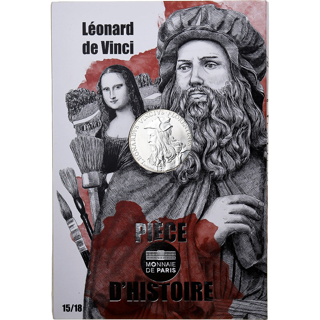 France, 10 Euro, Pièce d'Histoire - Léonard de Vinci, 2019, MDP, Silver