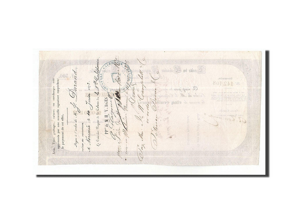 New Caledonia, 500 Francs, 1872-10-18, VF 30, PMG