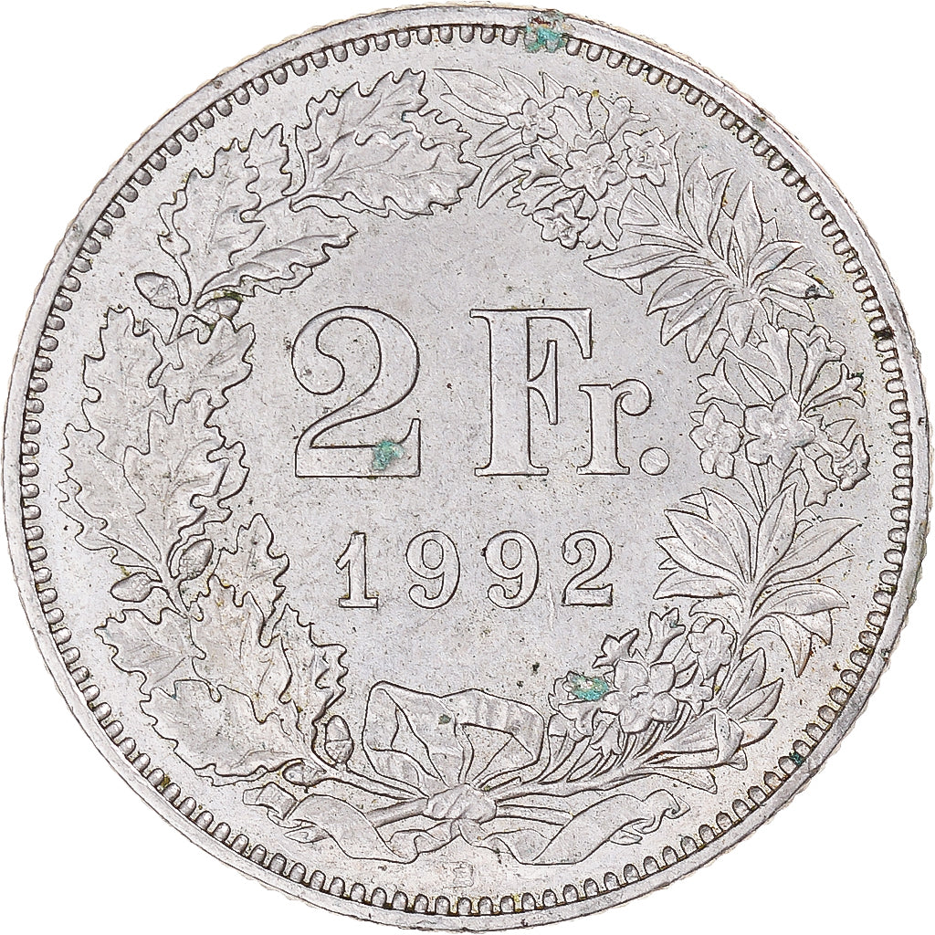Moneda, Suiza, 2 Francs, 1992