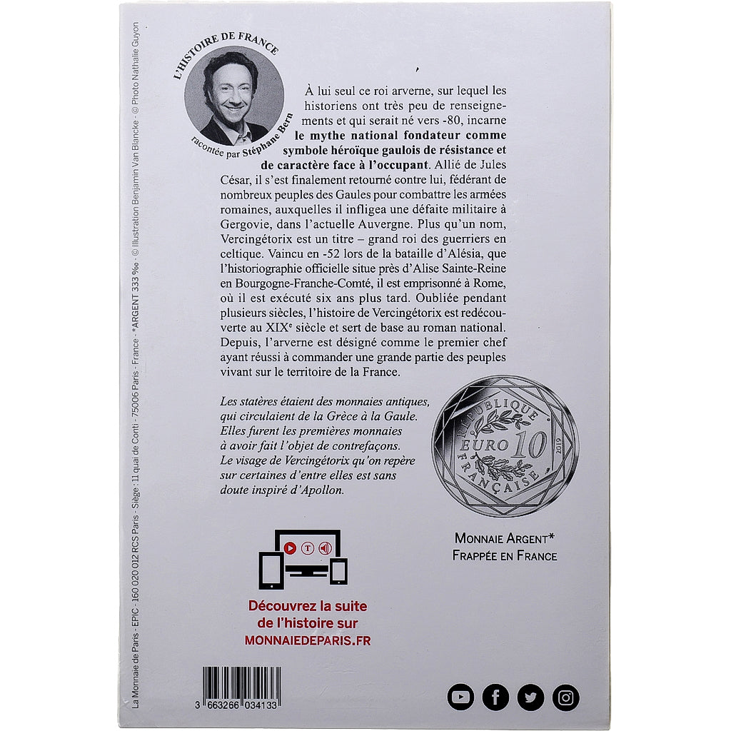 France, 10 Euro, Pièce d'Histoire - Vercingétorix, 2019, MDP, Silver