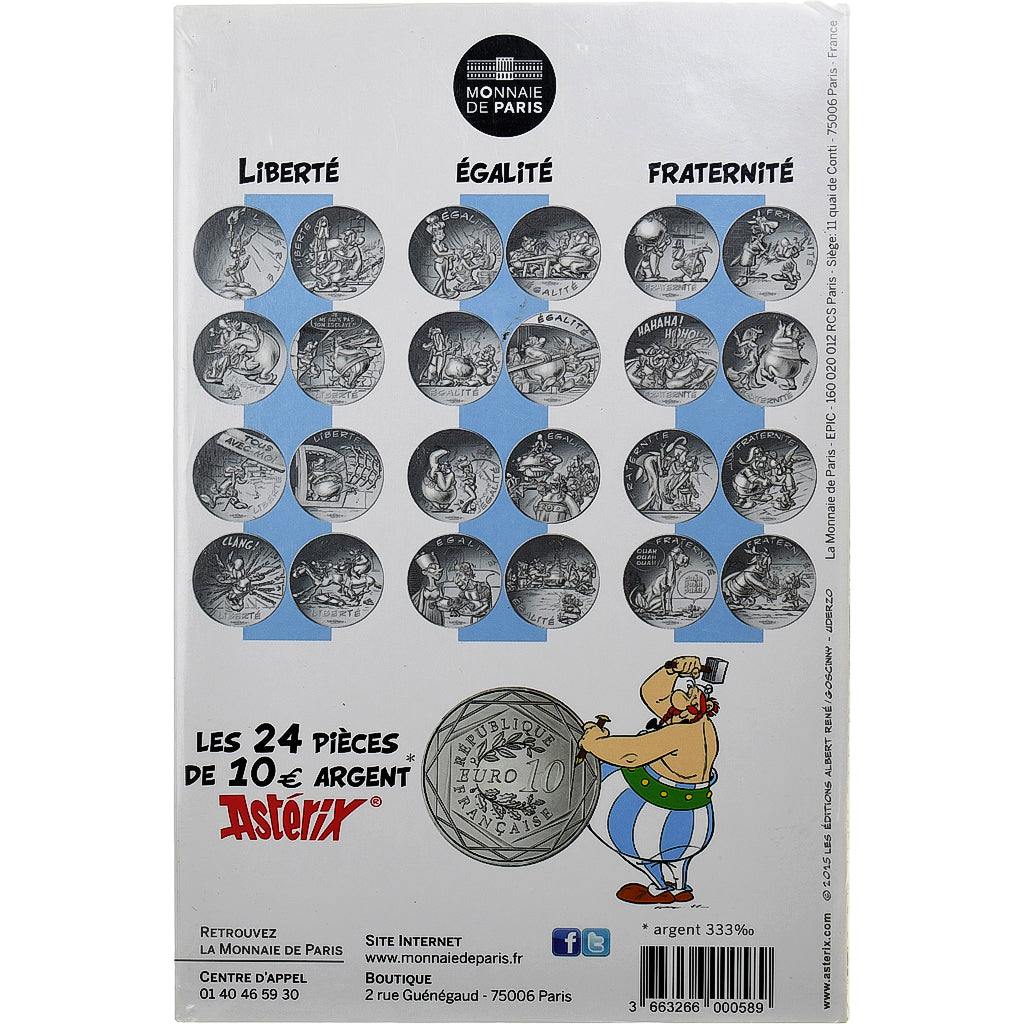 France, 10 Euro, Liberté Le Tour de Gaule d'Astérix - chaînes, 2015, MDP