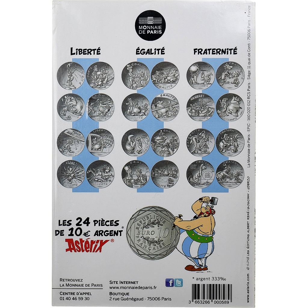 France, 10 Euro, Asterix Liberté Le cadeau de César - Agecanonix, 2015, MDP