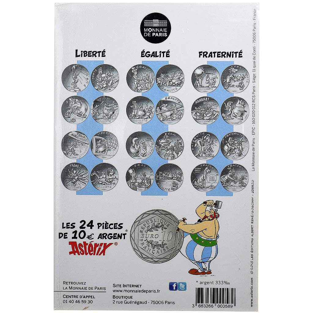 France, 10 Euro, Égalité Le devin - Mme Agecanonix et Obélix, 2015, MDP