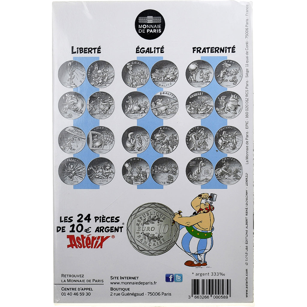France, 10 Euro, Astérix Fraternité (Astérix et les Normands), 2015, MDP