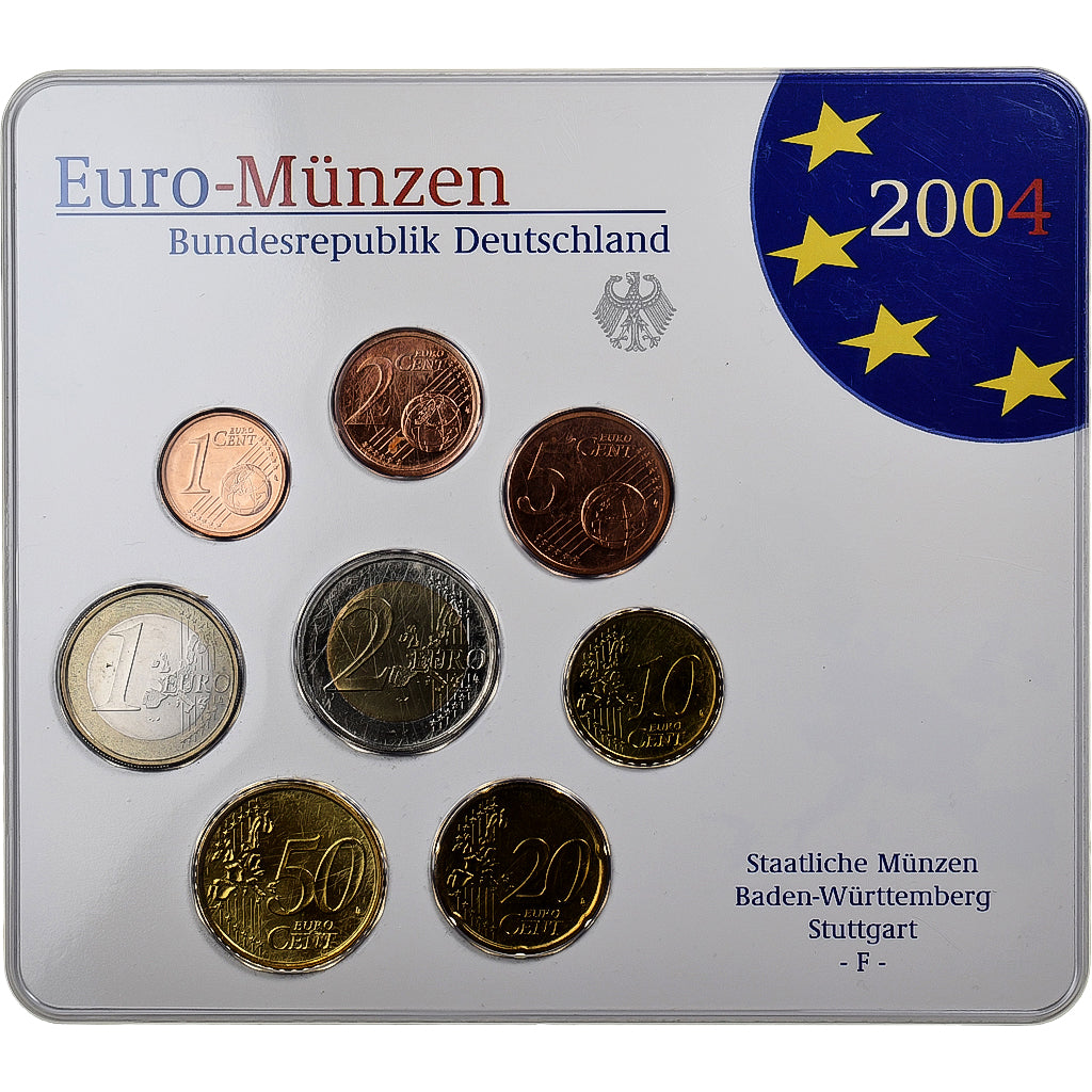 Alemanha, Set 1 ct. - 2 Euro, Coin card, 2004, Stuttgart, N/D, MS(65-70)