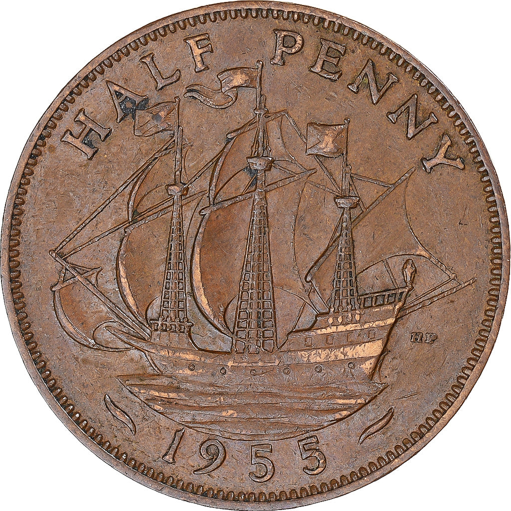 Munten, Groot Bretagne, 1/2 Penny, 1955