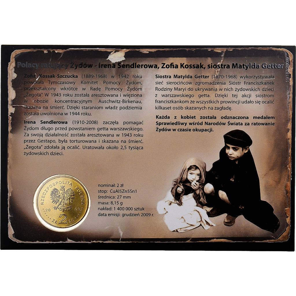 Polonia, 2 Zlotych, Żegota Comittee, 2009, Warsaw, Nordic gold, FDC