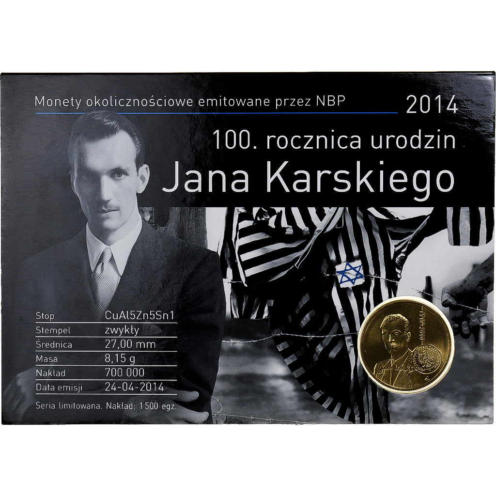 Polen, 2 Zlotych, Jan Karski, 2014, Warsaw, Nordic gold, STGL