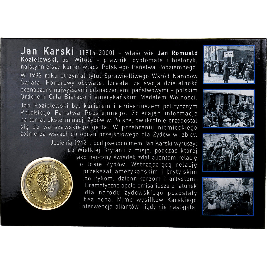 Polen, 2 Zlotych, Jan Karski, 2014, Warsaw, Nordic gold, STGL