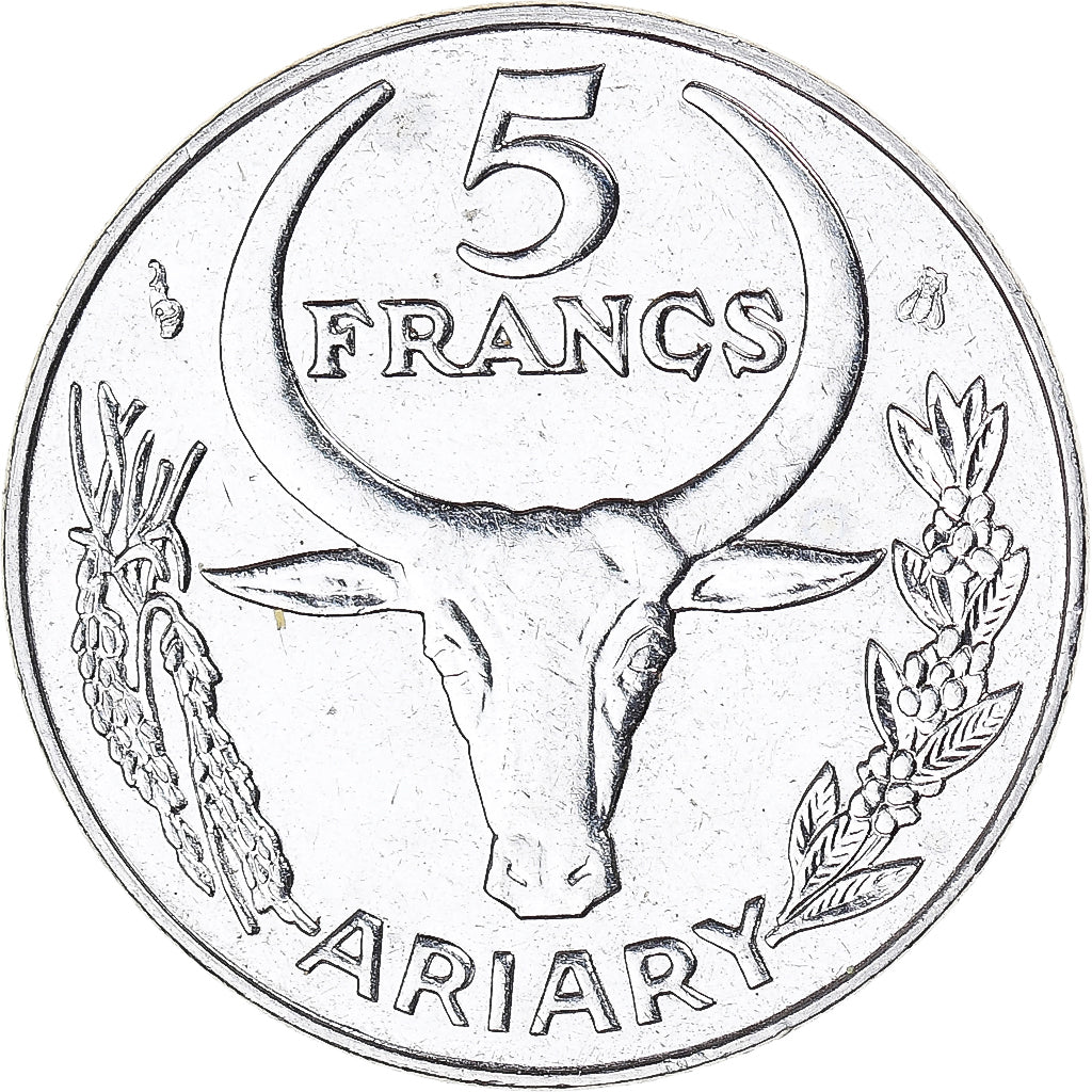 Coin, Madagascar, 5 Ariary, 1996