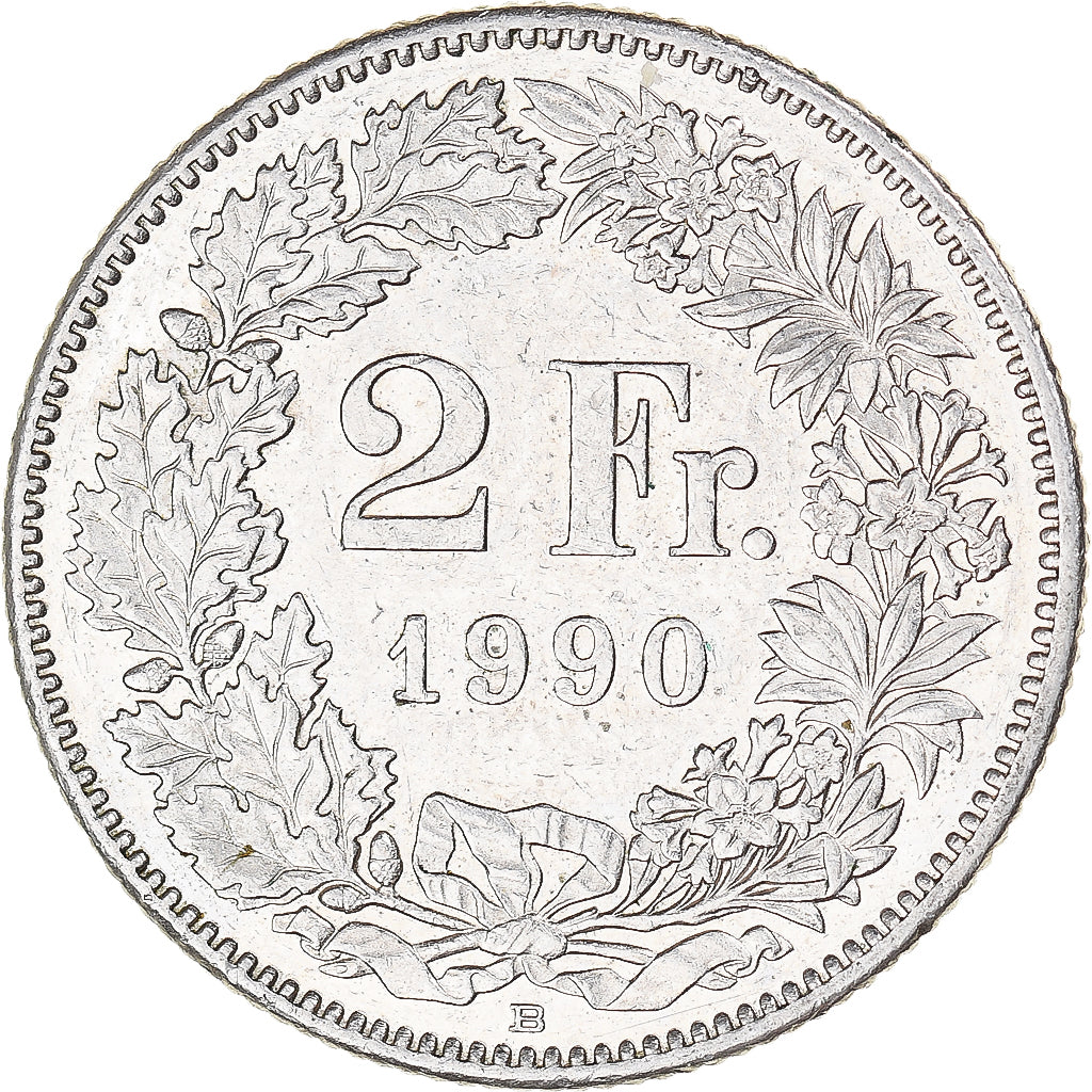 Moneta, Szwajcaria, 2 Francs, 1990