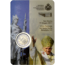 San Marino, 2 Euro, Pastoral visit of Pope Benedict XVI, 2011, Rome, Bimetallic