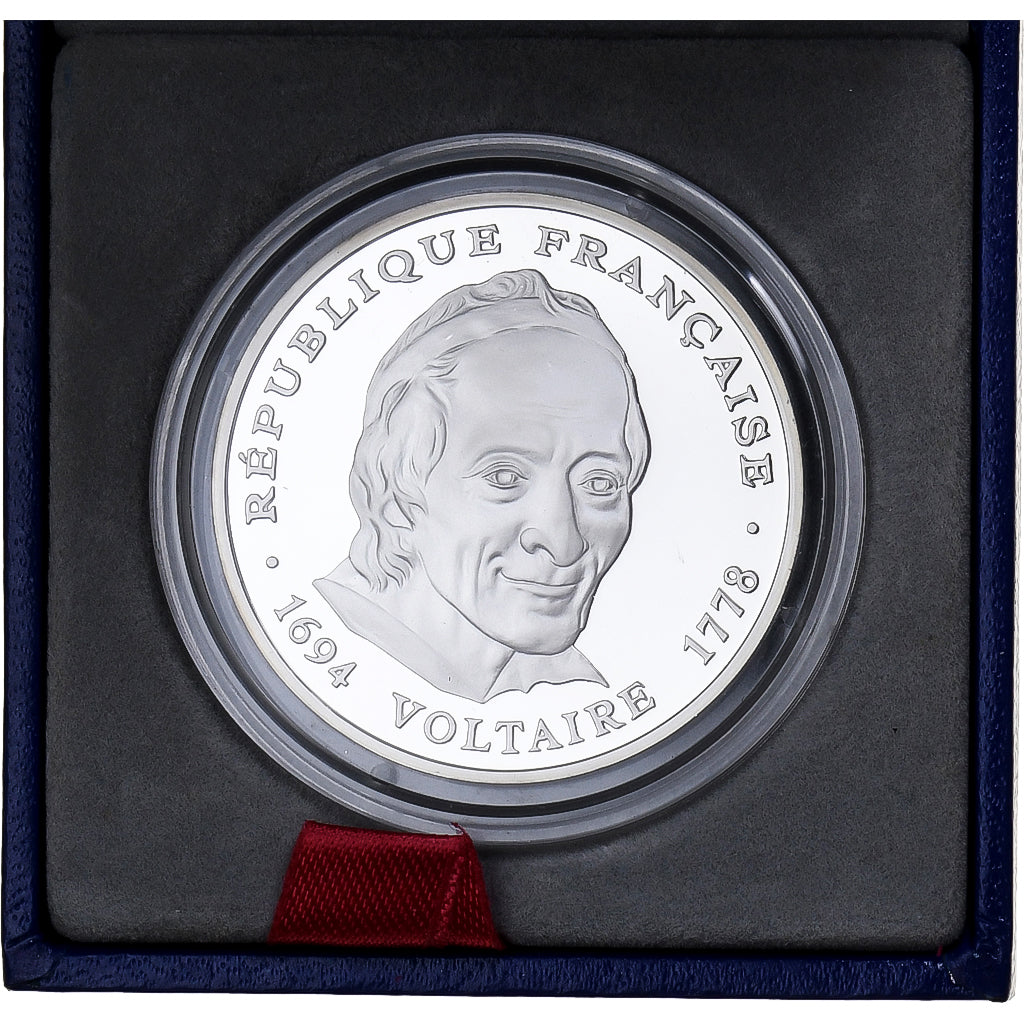 France, 100 Francs, Voltaire, 1994, MDP, Silver, MS(65-70)