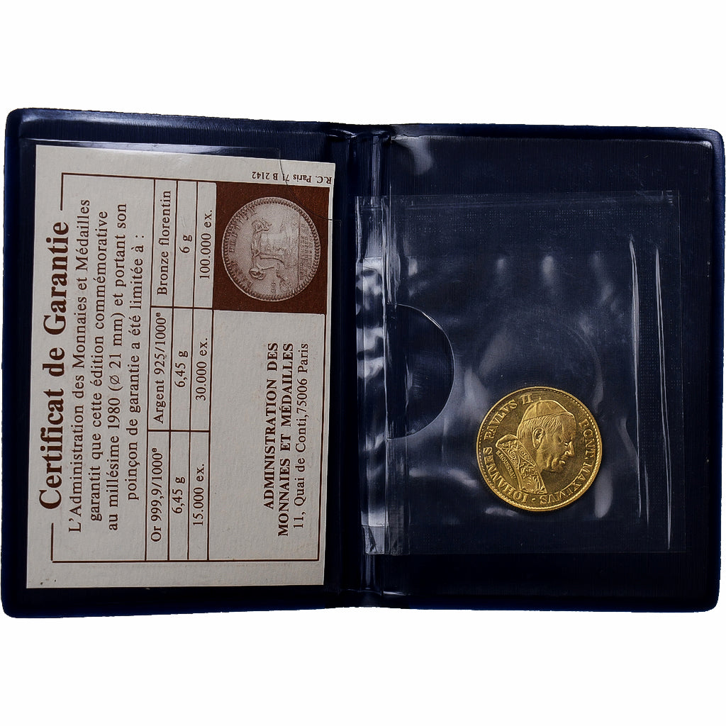 France, Medal, Jean-Paul II, 1980 Lisieux, 1980, Gold, Rousseau, MS(65-70)