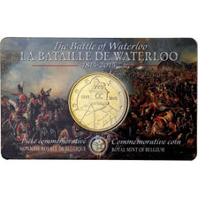 Belgique, 2,5 Euro, Bataille de Waterloo, Coin card, 2015, Bruxelles, Laiton