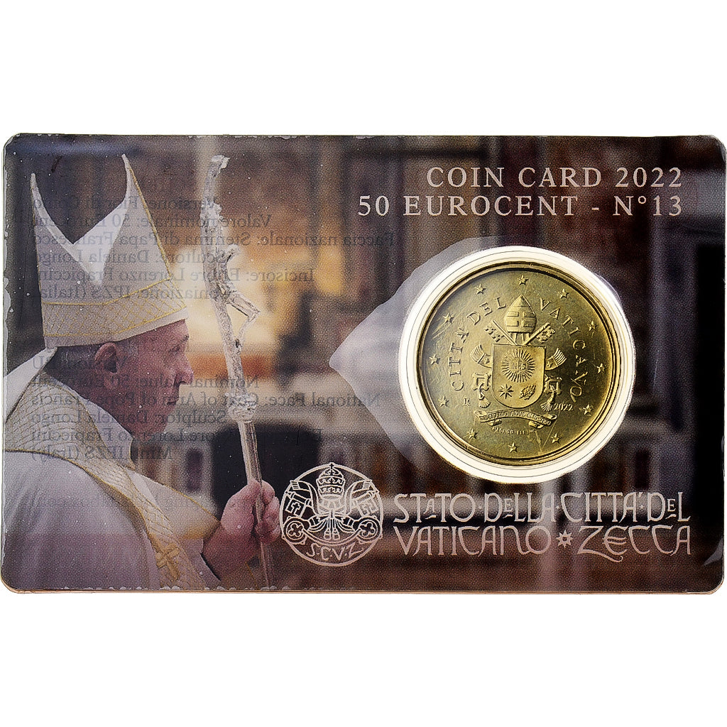 Vatican, Francis I, 50 Centimes, Coin card, 2022, Rome, Nordic gold, MS(65-70)