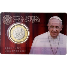 Vatican, Francis I, 1 Euro, Coin card, 2022, Rome, Bimetallic, MS(65-70)