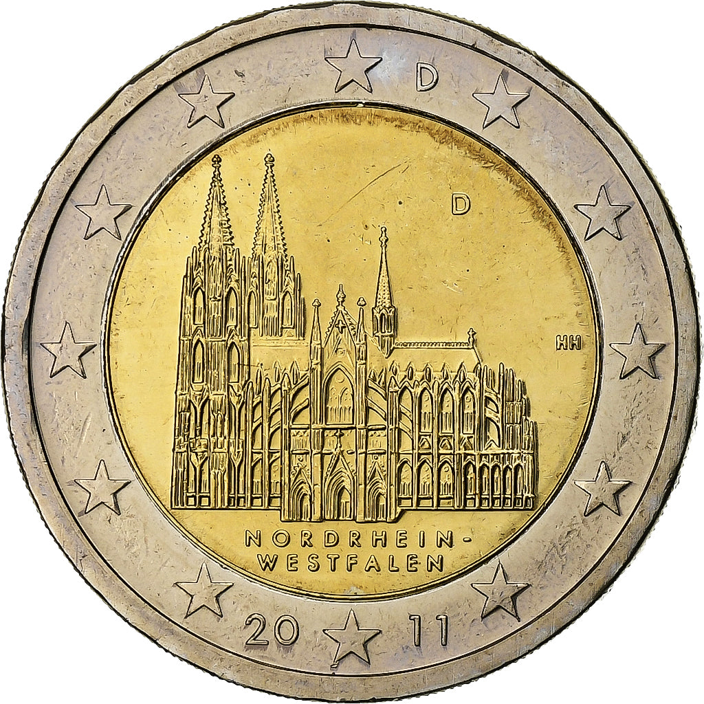 Allemagne, 2 Euro, Nordrhein-Westfalen, 2011, Munich, Bimétallique, SPL