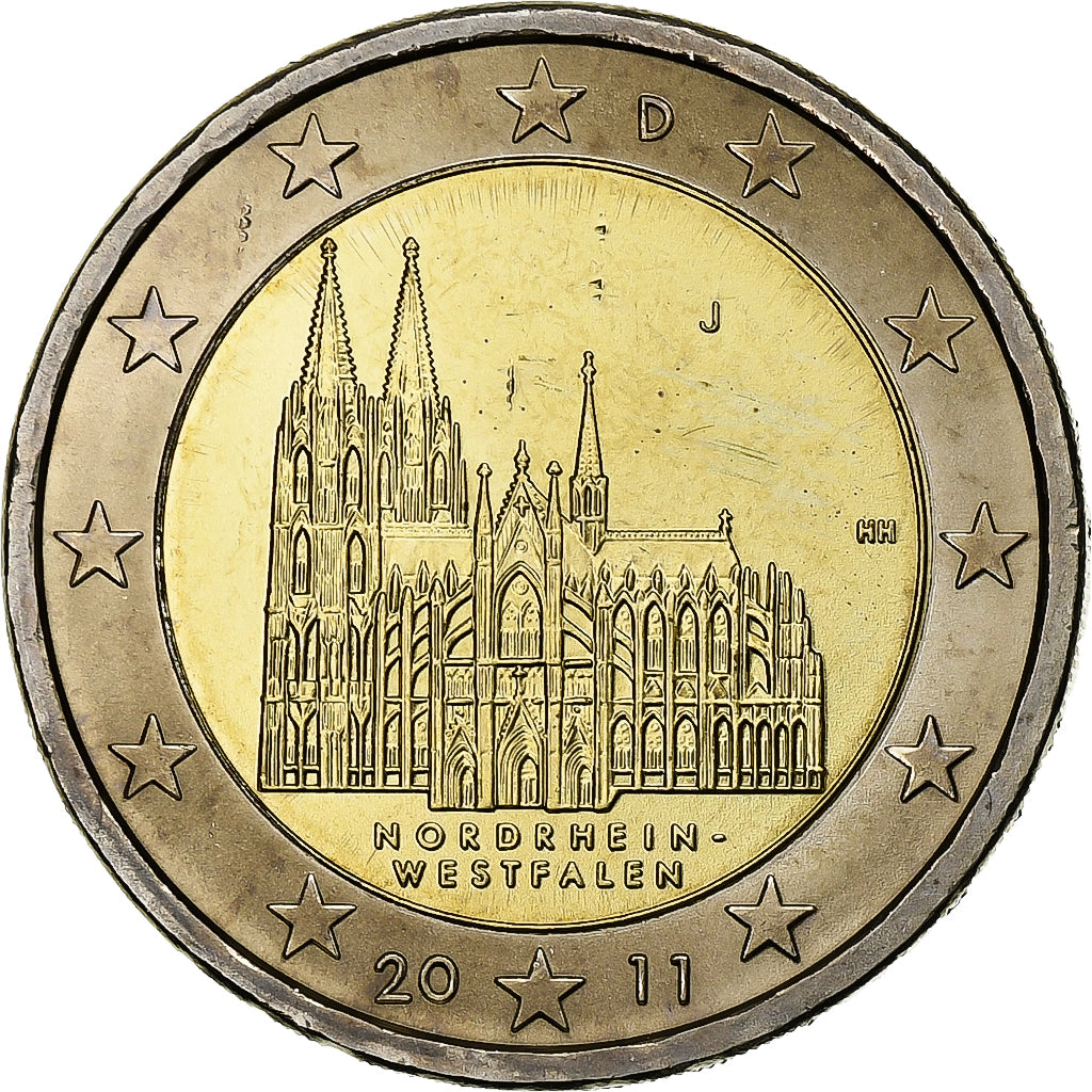 Deutschland, 2 Euro, Nordrhein-Westfalen, 2011, Hamburg, Bi-Metallic, UNZ