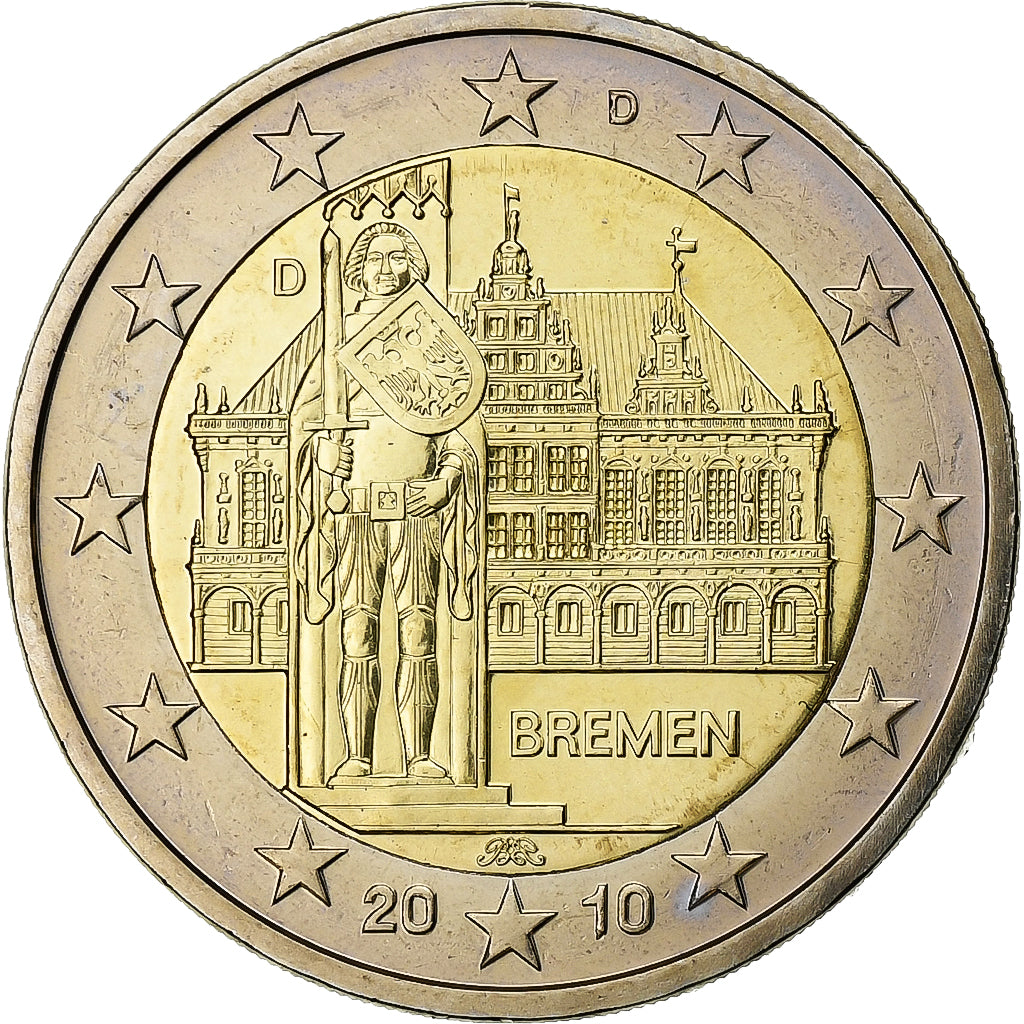 Niemcy, 2 Euro, Bremen, 2010, Munich, Bimetaliczny, MS(63)